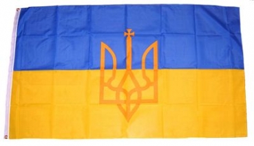 Flagge Fahne Ukraine Wappen 90 x 150 cm